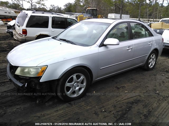 5NPEU46F66H132494 - 2006 HYUNDAI SONATA GLS/LX SILVER photo 2