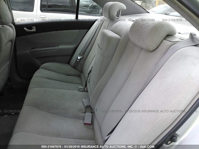 5NPEU46F66H132494 - 2006 HYUNDAI SONATA GLS/LX SILVER photo 8