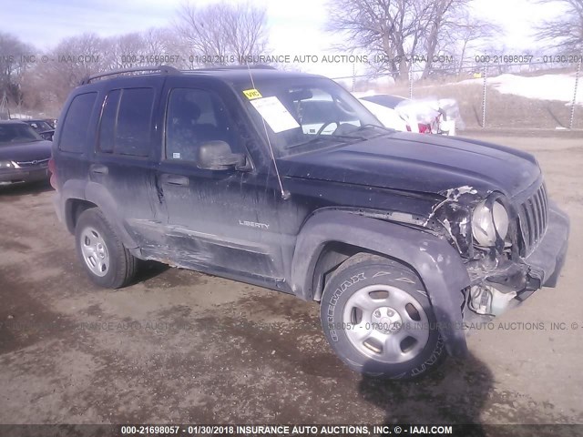 1J4GL48K64W209632 - 2004 JEEP LIBERTY SPORT BLACK photo 1