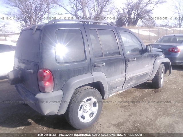 1J4GL48K64W209632 - 2004 JEEP LIBERTY SPORT BLACK photo 4