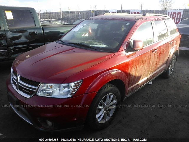 3C4PDDBG3ET302185 - 2014 DODGE JOURNEY SXT RED photo 2