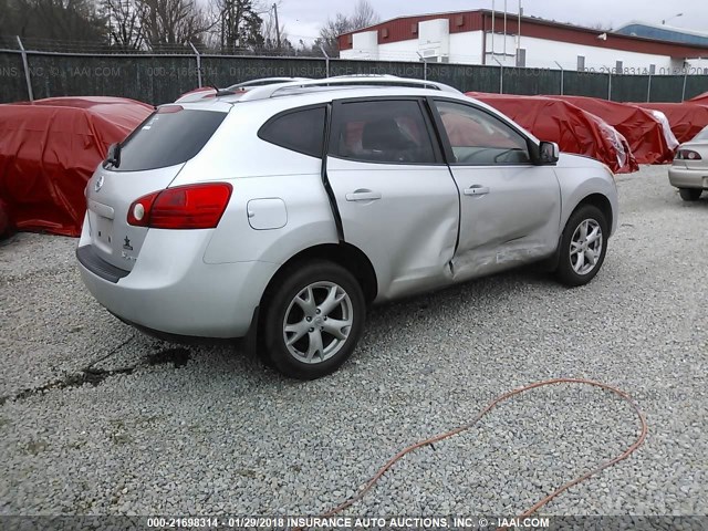 JN8AS58V78W111606 - 2008 NISSAN ROGUE S/SL SILVER photo 4