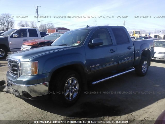 3GTEK33M79G290021 - 2009 GMC SIERRA K1500 SLT BLUE photo 2