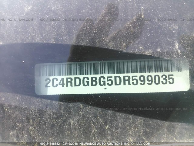 2C4RDGBG5DR599035 - 2013 DODGE GRAND CARAVAN SE BLUE photo 9