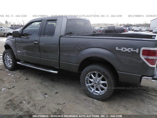 1FTFX1ET5BFD29923 - 2011 FORD F150 SUPER CAB GRAY photo 3