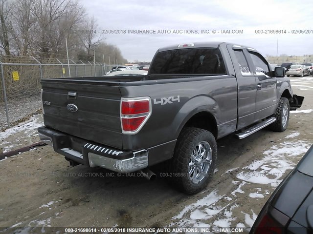 1FTFX1ET5BFD29923 - 2011 FORD F150 SUPER CAB GRAY photo 4