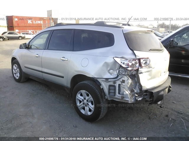 1GNKRFED3CJ405272 - 2012 CHEVROLET TRAVERSE LS SILVER photo 3