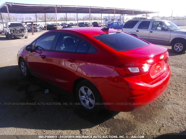 1G1BC5SM8H7203209 - 2017 CHEVROLET CRUZE LS RED photo 3