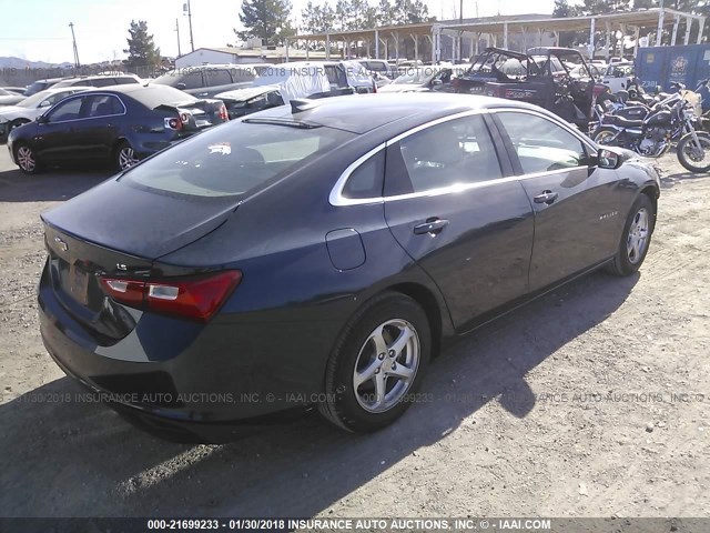 1G1ZB5ST9GF172162 - 2016 CHEVROLET MALIBU LS 深蓝色 照片 4