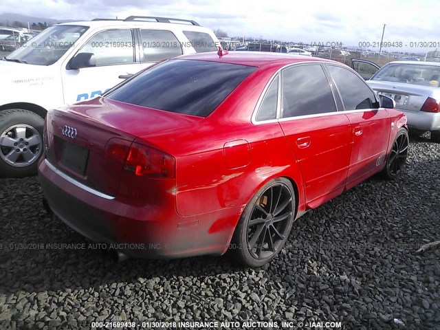 WAUGL78E17A076827 - 2007 AUDI NEW S4 QUATTRO RED photo 4