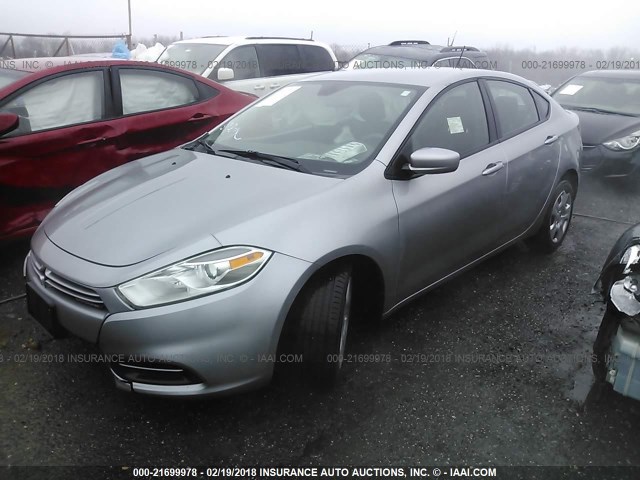 1C3CDFAA4FD160223 - 2015 DODGE DART SE GRAY photo 2