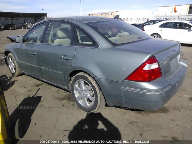 1FAHP24115G188013 - 2005 FORD FIVE HUNDRED SEL GREEN photo 3