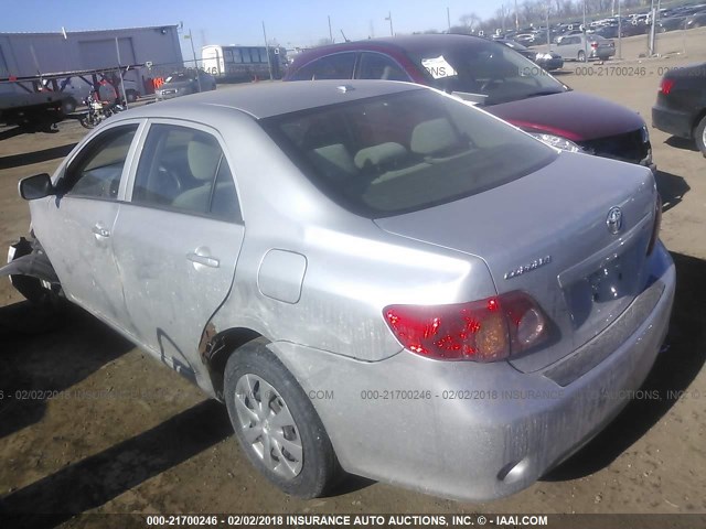 JTDBL40E899050558 - 2009 TOYOTA COROLLA LE/XLE SILVER photo 3