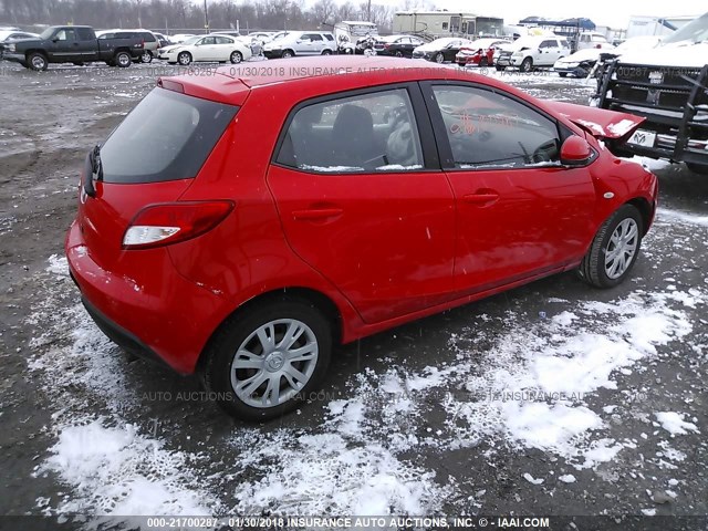 JM1DE1HZ4B0121094 - 2011 MAZDA MAZDA2 RED photo 4