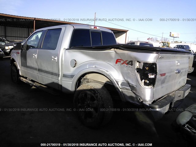 1FTFW1ET0CFC55217 - 2012 FORD F150 SUPERCREW SILVER photo 3