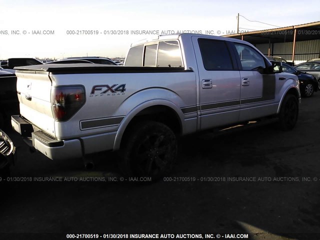 1FTFW1ET0CFC55217 - 2012 FORD F150 SUPERCREW SILVER photo 4