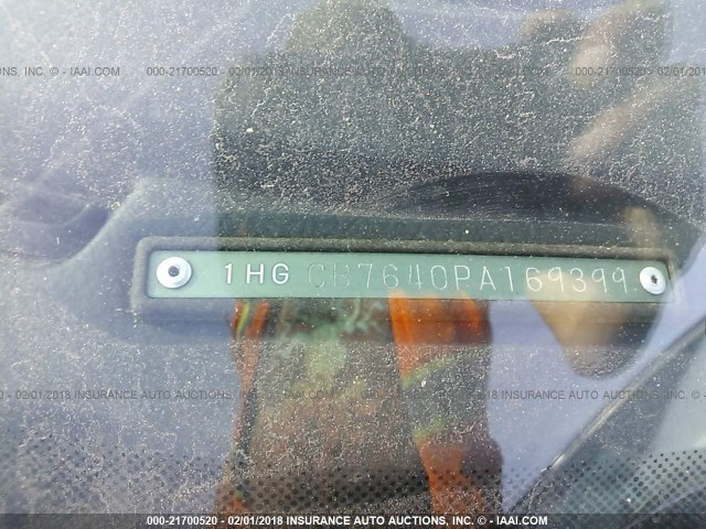 1HGCB7640PA169399 - 1993 HONDA ACCORD DX WHITE photo 9