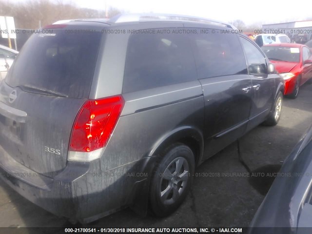 5N1BV28U58N122585 - 2008 NISSAN QUEST S/SE/SL GRAY photo 4