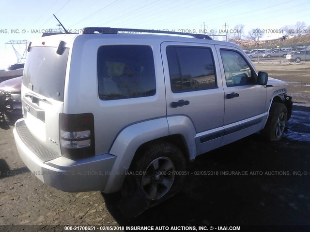 1J8GN28K68W250880 - 2008 JEEP LIBERTY SPORT SILVER photo 4