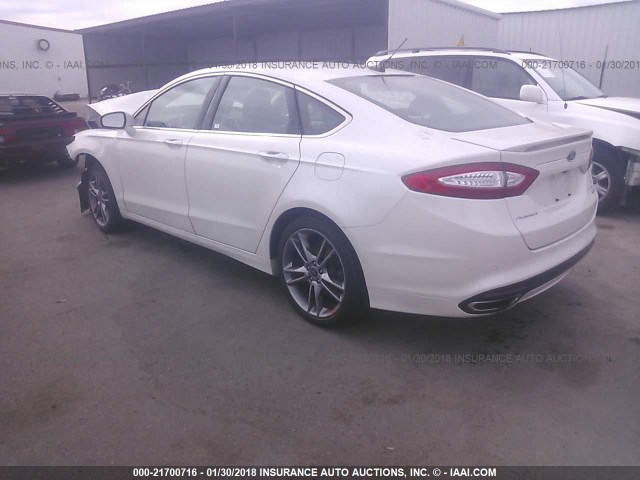 3FA6P0K96FR294746 - 2015 FORD FUSION TITANIUM WHITE photo 3