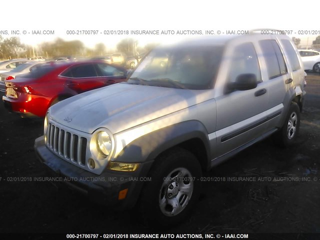 1J4GK48K26W185092 - 2006 JEEP LIBERTY SPORT 银色 照片 2