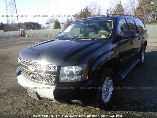 1GNSKJE34BR394586 - 2011 CHEVROLET SUBURBAN K1500 LT BLACK photo 2