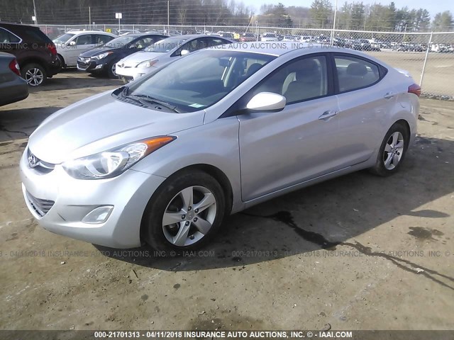 5NPDH4AE8DH350321 - 2013 HYUNDAI ELANTRA GLS/LIMITED SILVER photo 2