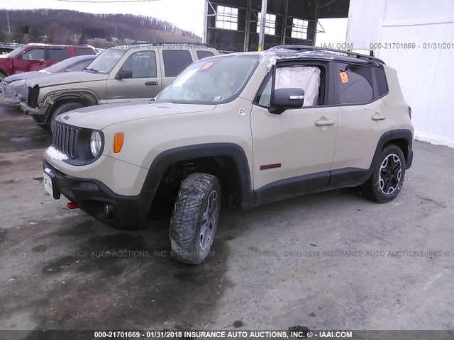 ZACCJBCT3FPB50747 - 2015 JEEP RENEGADE TRAILHAWK TAN photo 2