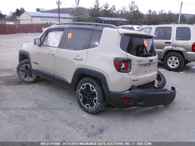 ZACCJBCT3FPB50747 - 2015 JEEP RENEGADE TRAILHAWK TAN photo 3