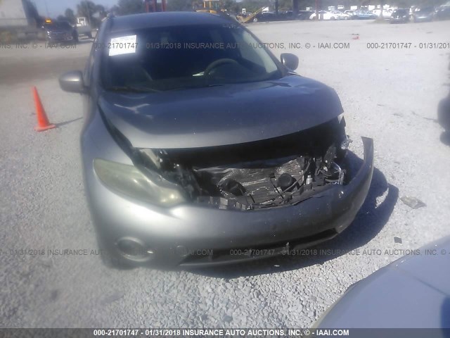 JN8AZ18U29W006369 - 2009 NISSAN MURANO S/SL SILVER photo 6