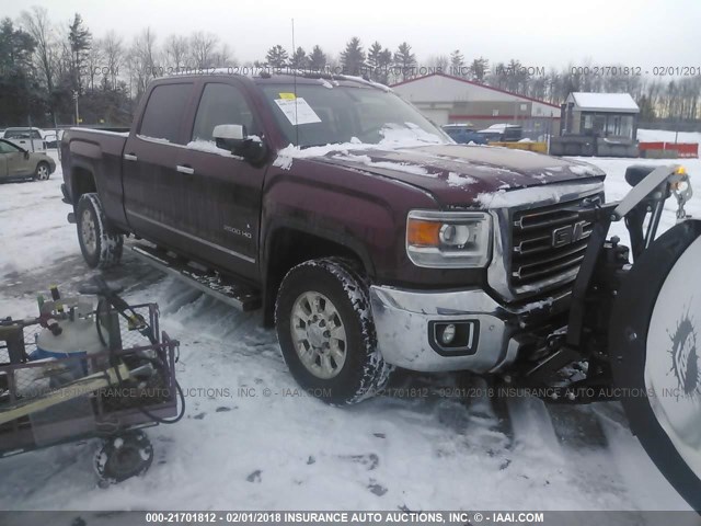 1GT12ZE8XFF194642 - 2015 GMC SIERRA K2500 SLT MAROON photo 1