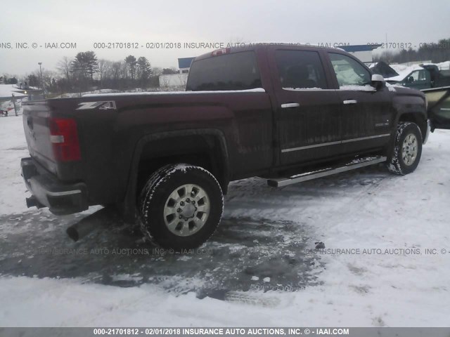 1GT12ZE8XFF194642 - 2015 GMC SIERRA K2500 SLT MAROON photo 4