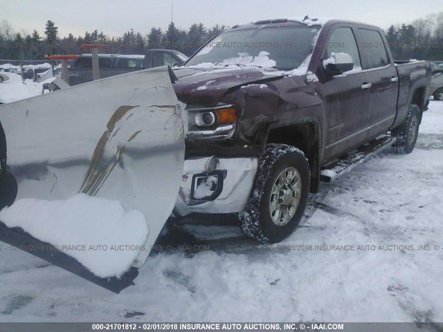 1GT12ZE8XFF194642 - 2015 GMC SIERRA K2500 SLT MAROON photo 6