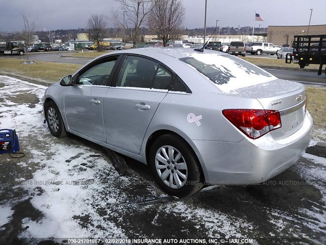 1G1PF5S92B7280402 - 2011 CHEVROLET CRUZE LT SILVER photo 3