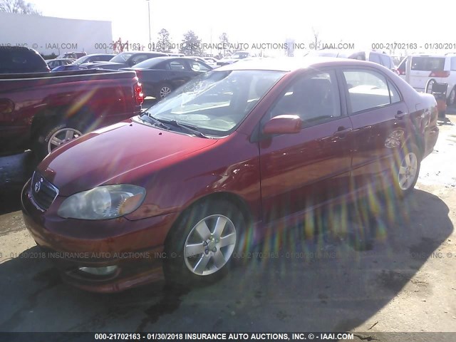 2T1BR32E15C335659 - 2005 TOYOTA COROLLA CE/LE/S RED photo 2