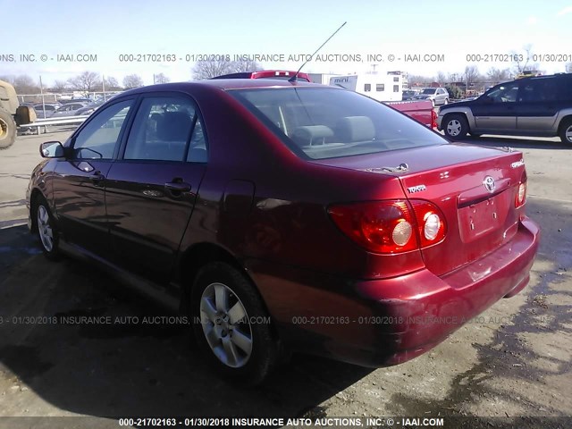 2T1BR32E15C335659 - 2005 TOYOTA COROLLA CE/LE/S RED photo 3