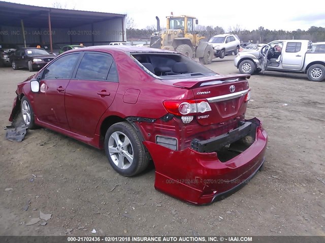 5YFBU4EE7DP207926 - 2013 TOYOTA COROLLA S/LE RED photo 3