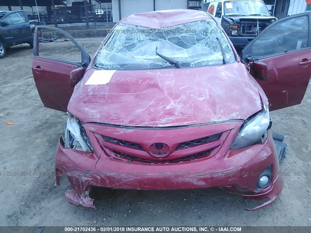 5YFBU4EE7DP207926 - 2013 TOYOTA COROLLA S/LE RED photo 6
