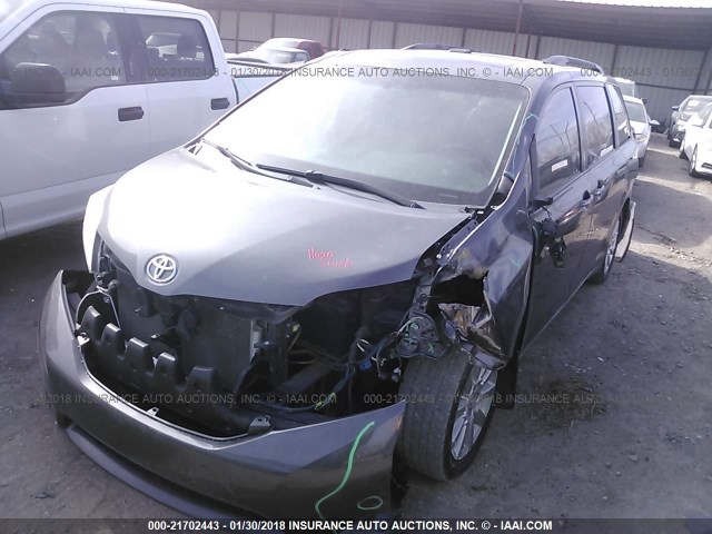 5TDYK3DC9BS088887 - 2011 TOYOTA SIENNA XLE/LIMITED GRAY photo 2