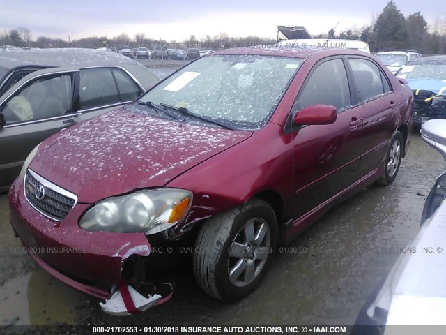 2T1BR32E77C754943 - 2007 TOYOTA COROLLA CE/LE/S RED photo 2