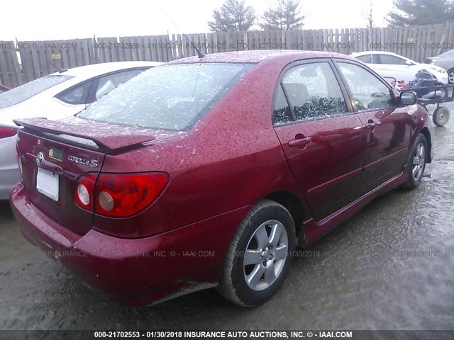 2T1BR32E77C754943 - 2007 TOYOTA COROLLA CE/LE/S RED photo 4