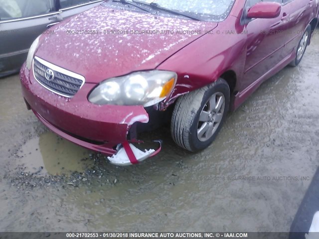 2T1BR32E77C754943 - 2007 TOYOTA COROLLA CE/LE/S RED photo 6