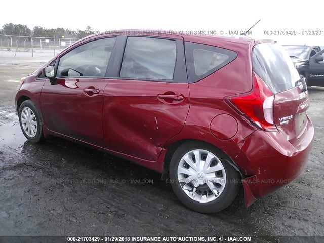 3N1CE2CP7FL435602 - 2015 NISSAN VERSA NOTE S/S PLUS/SV/SL/SR RED photo 3