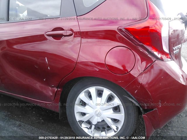 3N1CE2CP7FL435602 - 2015 NISSAN VERSA NOTE S/S PLUS/SV/SL/SR RED photo 6