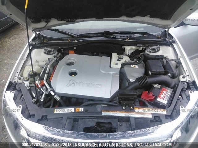 3FADP0L32AR395647 - 2010 FORD FUSION HYBRID SILVER photo 10