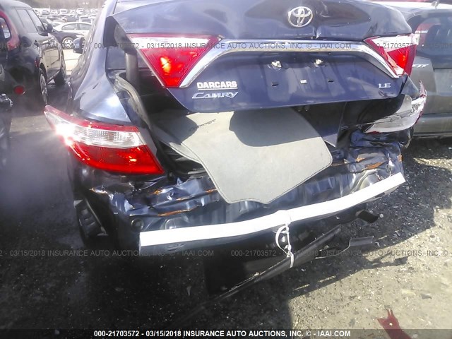 4T4BF1FK3GR521109 - 2016 TOYOTA CAMRY LE/XLE/SE/XSE BLUE photo 6