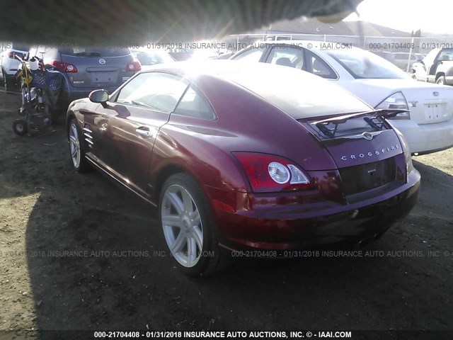 1C3AN69L86X066418 - 2006 CHRYSLER CROSSFIRE LIMITED MAROON photo 3