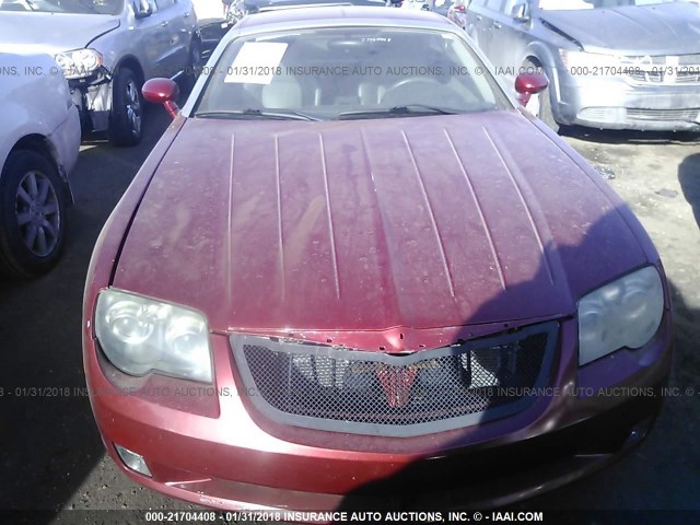 1C3AN69L86X066418 - 2006 CHRYSLER CROSSFIRE LIMITED MAROON photo 6