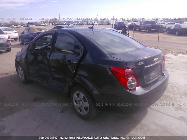 1G1JB5SH0E4183052 - 2014 CHEVROLET SONIC LS BLACK photo 3