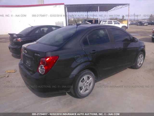 1G1JB5SH0E4183052 - 2014 CHEVROLET SONIC LS BLACK photo 4